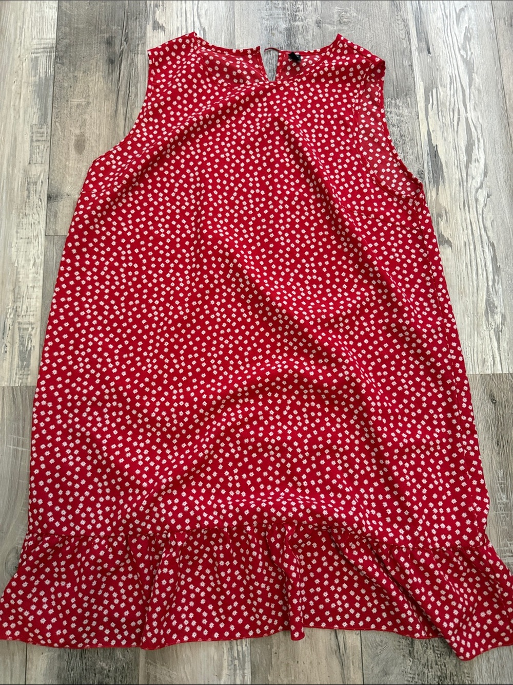 SHEIN Red Floral Dot Ruffle Dress
